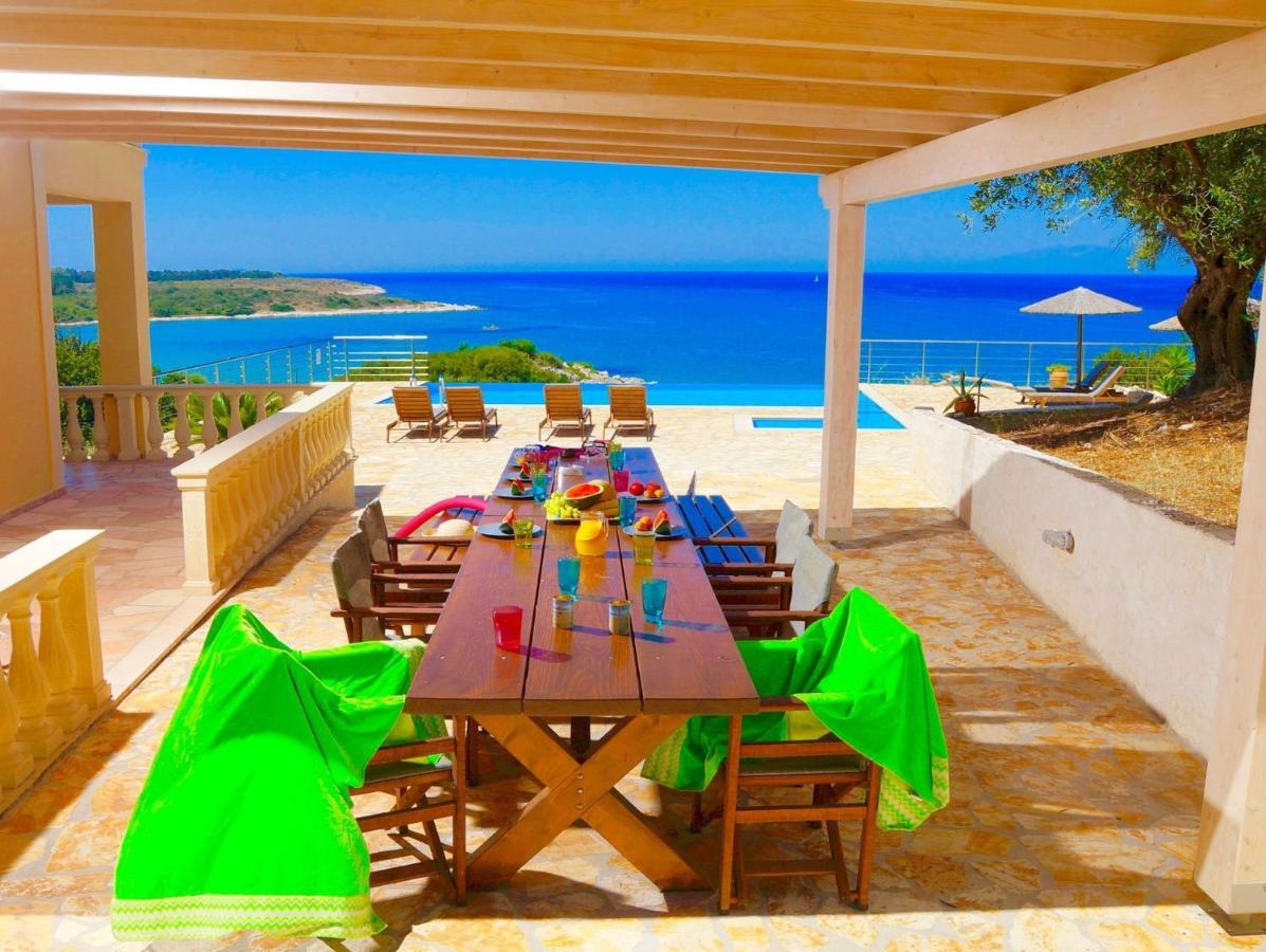 Beachfront Villa Seasun By Posarellivillas Ájos Spyrídon Eksteriør bilde